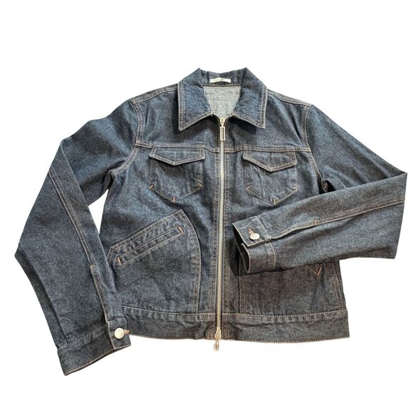Vintage Jean Paul Gaultier Zip Up Denim Moto Jacket - Picture 1 of 10